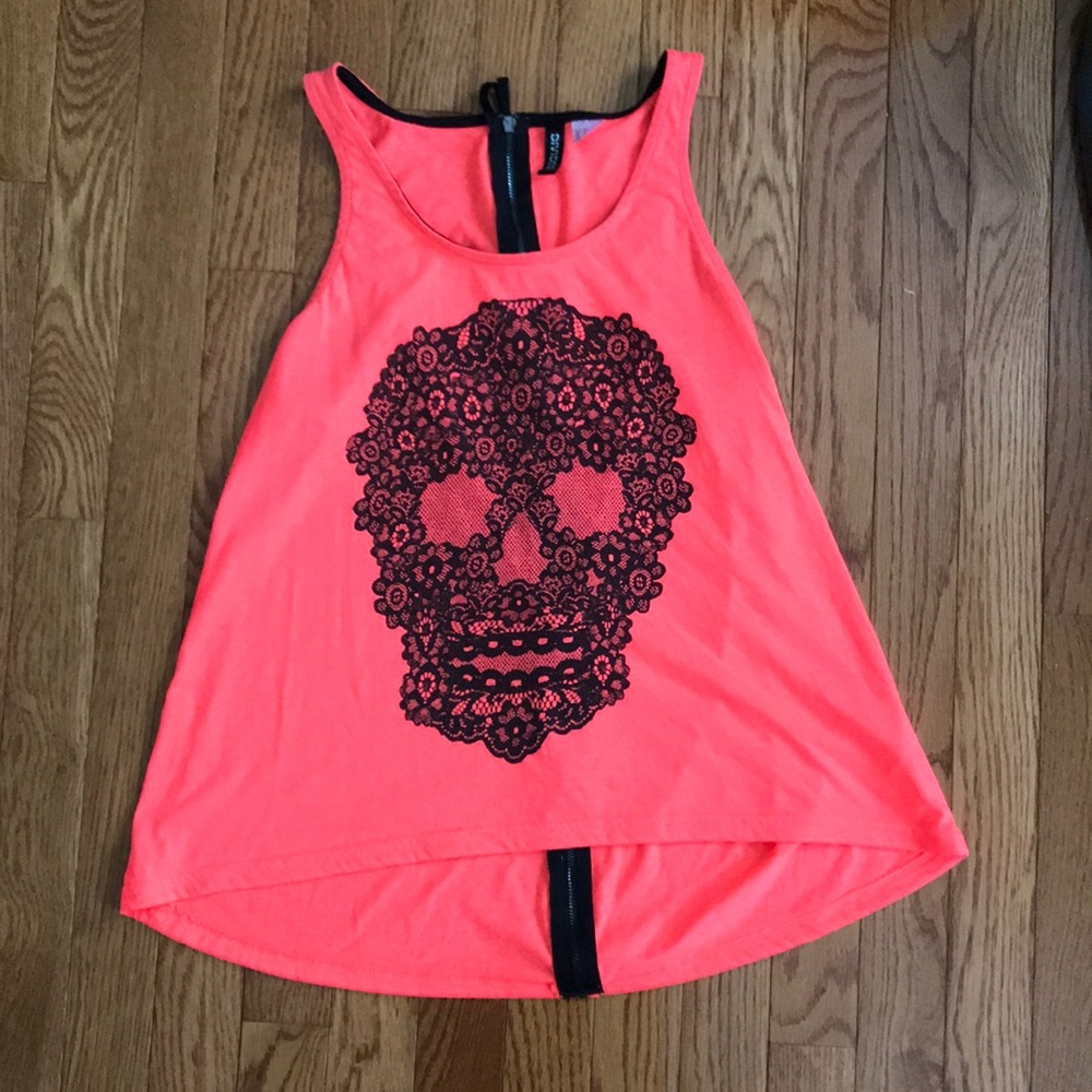 Pink skeleton tank top